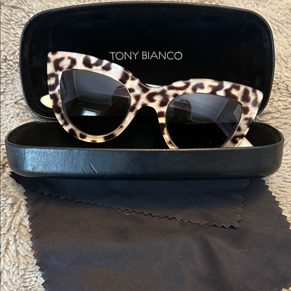 Tony Bianco Animal Print Cat-Eye Sunglasses